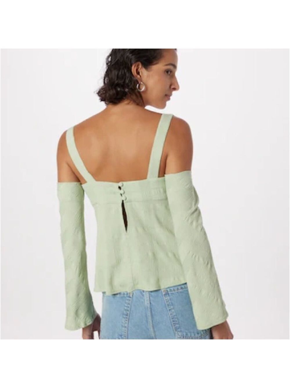 Topshop NWT green Asymmetrical Sleeveless Blouse size 6